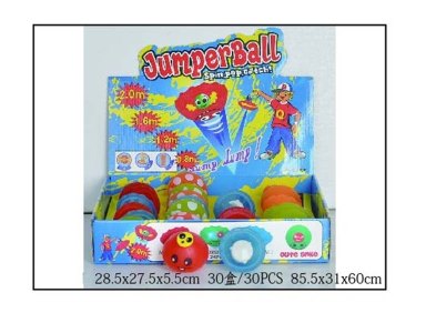 0.8M JUMPER BALL W/LIGHT 4ASST 30PCS DISPLAY BOX - HP1050666