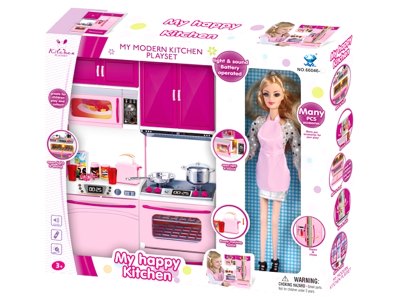 OVEN & MICROWAVE OVEN & DOLL W/LIGHT & MUSIC & 2*AAA BATTERIES - HP1053363