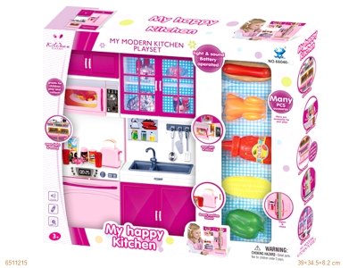 COOKING SET W/LIGHT & MUSIC & 3*AG13 BATTERIES - HP1053528