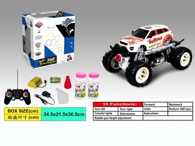 10 FUNCTION R/C BUBBLE CAR W/LIGHT MUSIC W/CHARGER ORANGE BLUE - HP1056147