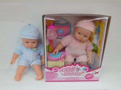 30CM COTTON BODY DOLL W/IC,2 COLORS,RED/BLUE - HP1056192