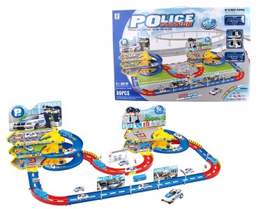 警察局停车场配回力警车 滑行巴士 - HP1056577