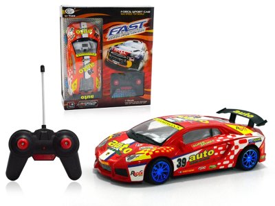 1:18 4 FUNCTION R/C CAR W/LIGHT ORANGE/RED - HP1057081