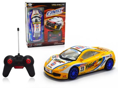 1:18 4 FUNCTION R/C CAR W/LIGHT BLUE/YELLOW - HP1057082