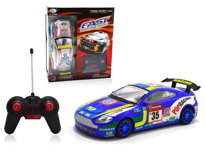 1:18 4 FUNCTION R/C CAR W/LIGHT BLUE/YELLOW - HP1057083