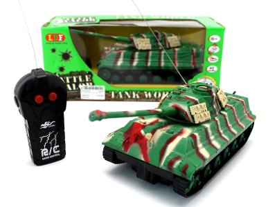 2 FUNCTION R/C BATTLE TANK W/LIGHT & MUSIC ARMY GREEN/CAMOUFLAGE COLOR - HP1057670