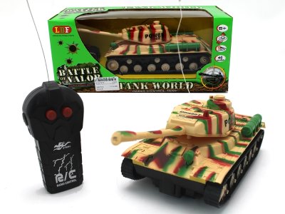 2 FUNCTION R/C BATTLE TANK W/LIGHT & MUSIC ARMY GREEN/CAMOUFLAGE COLOR - HP1057674