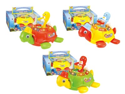 B/O CARTOON TURTLE W/LIGHT & MUSIC & BUMP AND GO，YELLOW/RED/GREEN - HP1058683