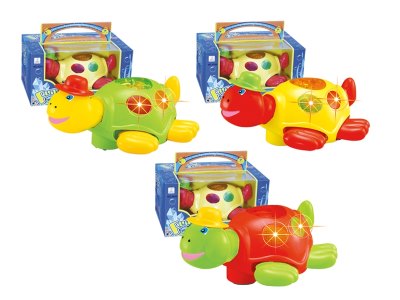 B/O CARTOON TURTLE W/LIGHT & MUSIC & BUMP AND GO，YELLOW/RED/GREEN - HP1058684