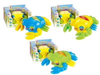 B/O BUMP & GO CARTOON LOBSTER W/LIGHT & MUSICC & BUMP AND GO，YELLOW/BLUE/GREEN - HP1058687