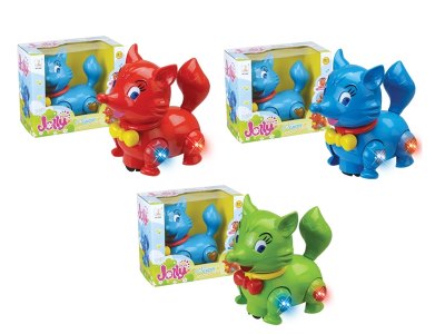 B/O CARTOON FOX W/LIGHT & MUSIC & BUMP & GO,RED/GREEN/BLUE - HP1058699