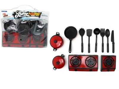 PAINTING KITCHEN SET 2ASST SILVER/RED/BLUE - HP1059553