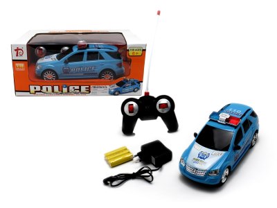 1:18 4 FUNCTION R/C POLICE CAR W/LIGHT RED/BLUE/WHITE - HP1059581