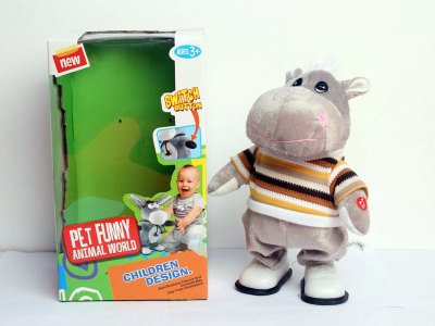 B/O PLUSH HIPPO W/WALKING & MUSIC & MOVING HEAD - HP1059907