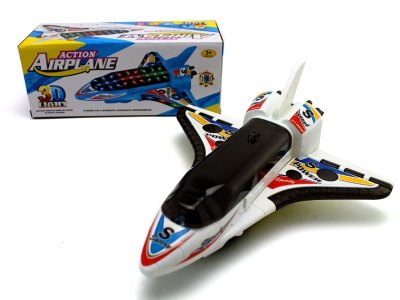 B/O PLANE W/3D LIGHT & MUSIC & BUMP AND GO WHITE/BLUE - HP1062614