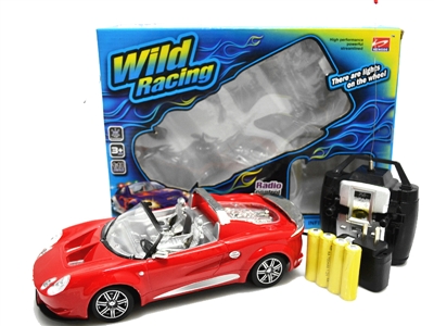 1:18 SCALE 4 FUNCTION R/C RACER CAR W/ LIGHT BLUE/RED/YELLOW NOT INCLUDE BATTERY - HP1064606