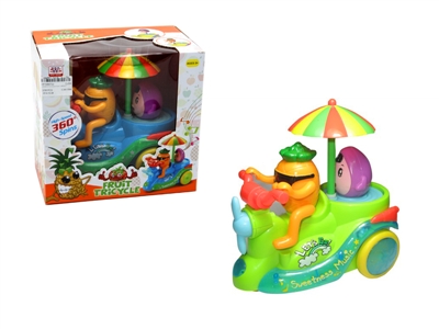B/O BUMP & GO FRUIT CAR W/LIGHT & MUSIC & 360°REVOLVE BLUE/YELLOW/GREEN - HP1064702