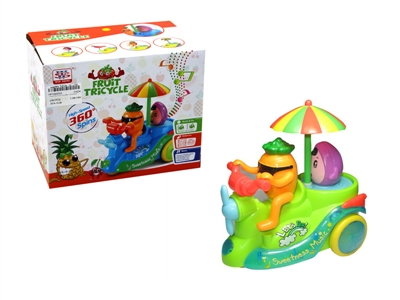 B/O BUMP & GO FRUIT CAR W/LIGHT & MUSIC & 360°REVOLVE BLUE/YELLOW/GREEN - HP1064703