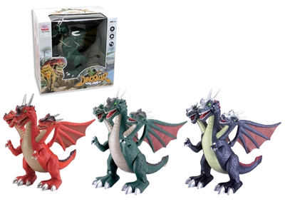 B/O DINOSAUR W/LIGHT & VOICE & WALK PURPLE/ORANGE/GREEN - HP1064719
