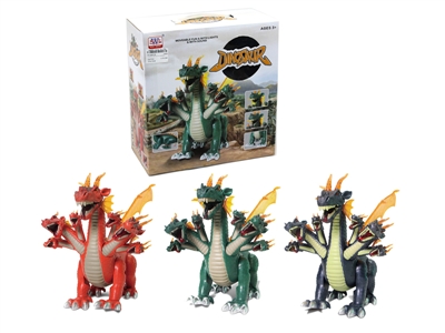 B/O DINOSAUR W/LIGHT & VOICE & SIT DOWN & WALK PURPLE/ORANGE/GREEN - HP1064728