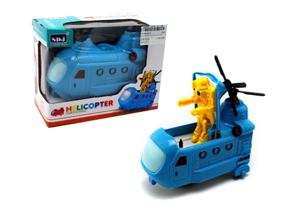 B/O TRANSFORMABLE HELICOPTER W/LIGHT & MUSIC & BUMP AND GO - HP1064875