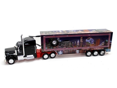 4 FUNCTION R/C CONTAINER TRUCK W/MP3 RED/BLUE/BLACK INCLUDED BATTERY - HP1065026