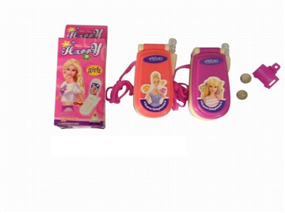 MOBILE PHONE W/LIGHT & MUSIC INCLUDED 2 BUTTON CELL PINK/PURPLE - HP1066013