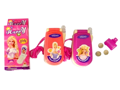 MOBILE PHONE W/LIGHT & MUSIC INCLUDED 3 BUTTON CELL PINK/PURPLE - HP1066020
