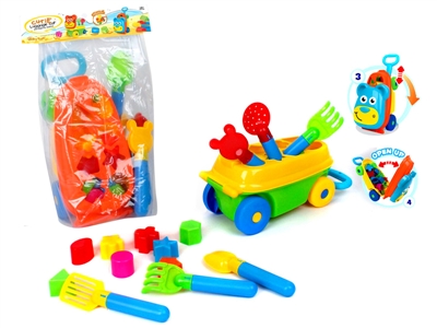 CARTOON BLOCK CAR W/BEACH SET YELLOW/ORANGE - HP1067697