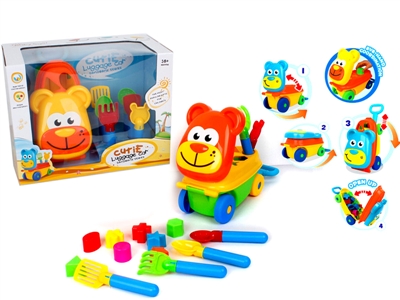 CARTOON BLOCK CAR W/BEACH SET YELLOW/ORANGE - HP1067700