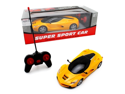 1:16 SCALE 4 FUNCTION R/C CAR W/LIGHT INCLUDE BATTERY RED/YELLOW/ORANGE - HP1068351
