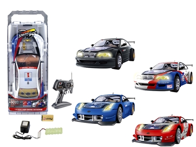 1：10 R/C CAR W/LIGHT & CHARGER RED/WHITE/BLACK/BLUE - HP1068374