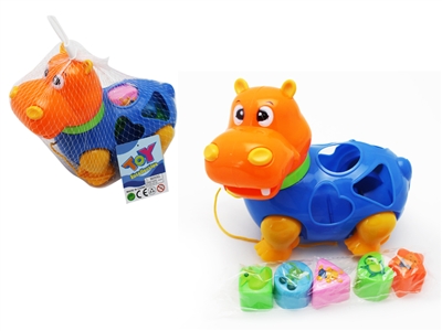 FISH HIPPO BLOCKS W/STRING - HP1070519