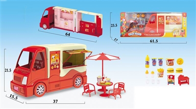 FAST FOOD CART W/LIGHT & MUSIC (22 PCS) - HP1071347