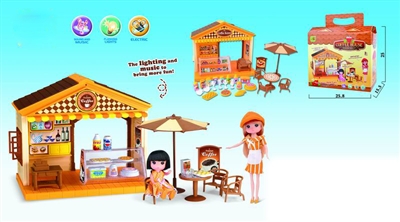 COFFEE SHOP W/MUSIC & LIGHT (29 PCS) - HP1071367