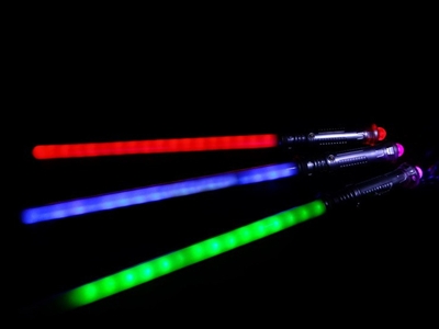 19 LED FLASHING WAND，SILVER HANDLE，RUN FLASH，RED COLOUR - HP1072136
