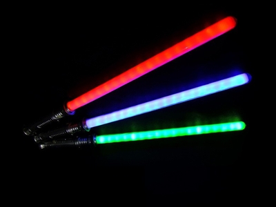 18 LED FLASHING WAND，SILVER HANDLE，GRADUALLY FLASH，RED COLOUR - HP1072142