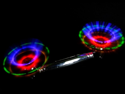 FLASHING DOUBLE WINDMILL，6 LED，ELECTROPLATE - HP1072222