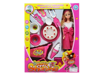 KITCHEN SET W/BENDABLE DOLL - HP1073045