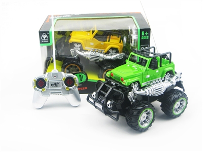 R/C 4 CHANNEL CAR W/LIGHT, NOT INCLUDED BATTERY GREEN/YELLOW - HP1073207
