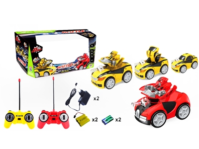7 FUNCTION R/C FIGHT CAR W/LIGHT & MUSIC RED/YELLOW INCLUDED BATTERY - HP1073611