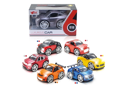 1:28 PRESS & GO DIE CAST CAR W/INDUCTIVE & LIGHT & MUSIC 6ASST - HP1074317