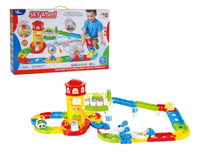 BUILDING BLOCK TRACK W/SKYWHEEL W/LIGHT&MUSIC 6*AG13INCLUDED/2*AAA NOT INCLUEDED - HP1074344