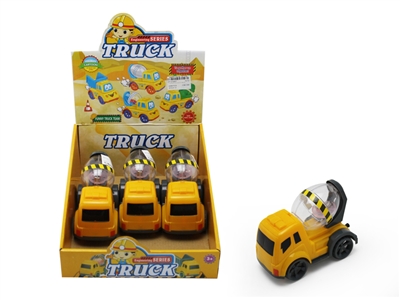 PULL LINE CONSTRUCTION CAR W/LIGHT 6PCS/DISPLAY BOX - HP1074957