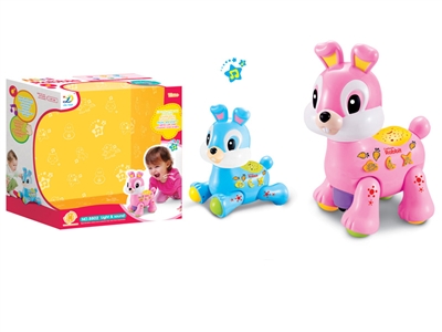 B/O BUMP AND GO RABBIT W/LIGHT & MUSIC（STAND & GLIDE) BLUE/PINK - HP1075019
