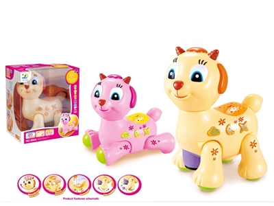 B/O BUMP AND GO SHEEP W/LIGHT & MUSIC（STAND & GLIDE) PINK/YELLOW - HP1075023