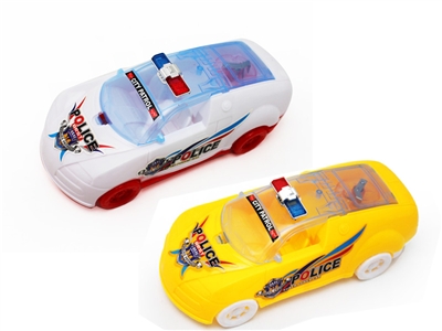 PULL LINE POLICE CAR W/LIGHT WHITE/YELLOW - HP1075622