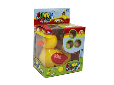 WIND UP DUCK W/LAY EGGS YELLOW/PINK/BLUE - HP1076026