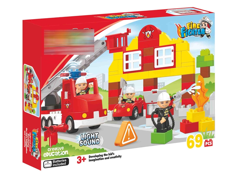 BUILDING BLOCKS CAR W/LIGHT & MUSIC 69PCS - HP1076994