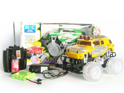 4 FUNCTION RC CAR W/ LIGHT INCLUDED BATTERY(CYAN,YELLOW) - HP1078422